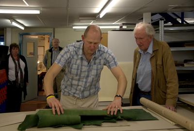 Selecting goatskin for the book